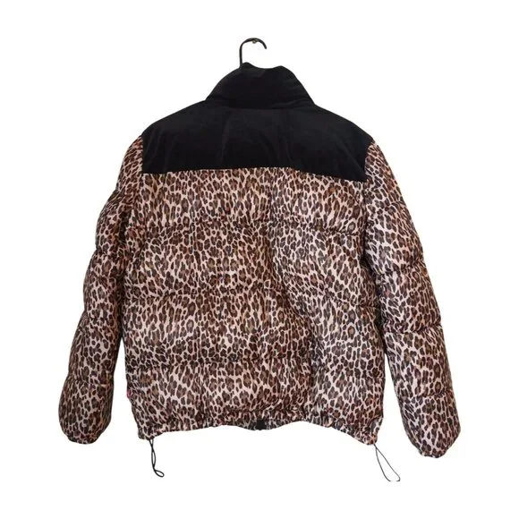 Levi's Jeans Leopard Print Puffer Jacket Size Large - Picture 2 of 12